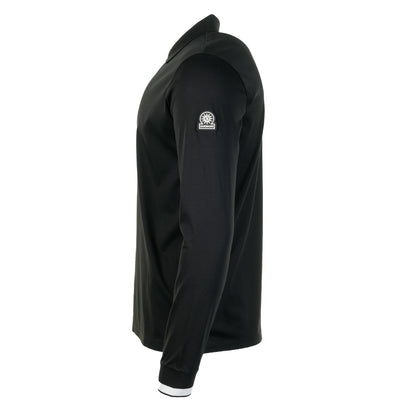 Long Sleeve Silicone Zip Polo Shirt Black
