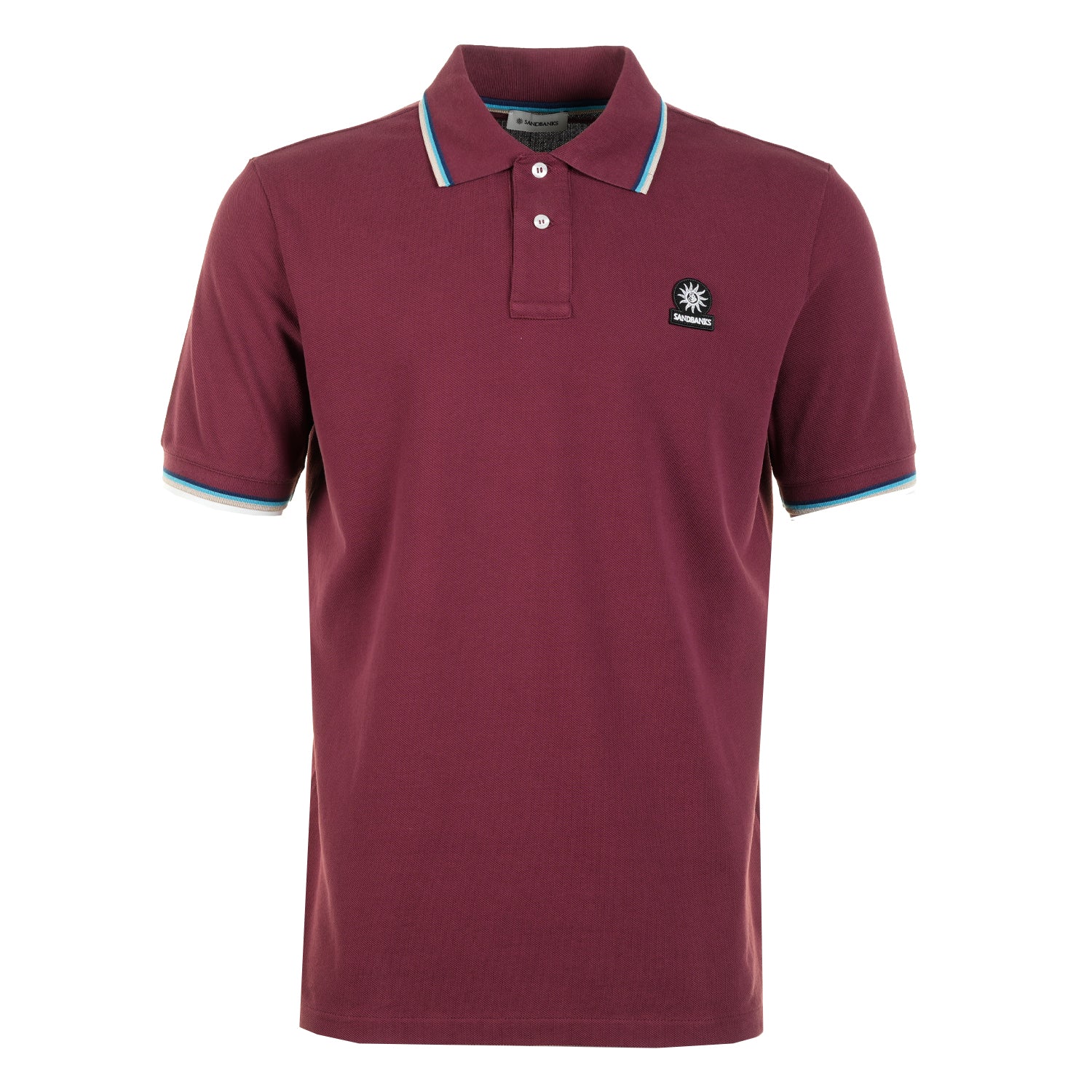 Short Sleeve Tipped Badge Logo Polo Shirt Port