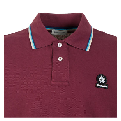 Short Sleeve Tipped Badge Logo Polo Shirt Port
