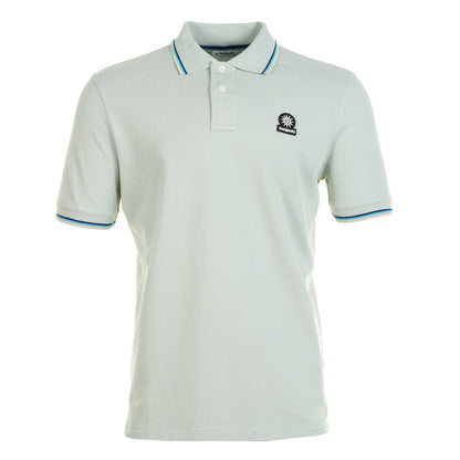 Short Sleeve Tipped Badge Logo Polo Shirt Sage