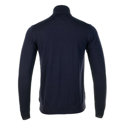 Merino Wool Quarter Zip Jumper Navy