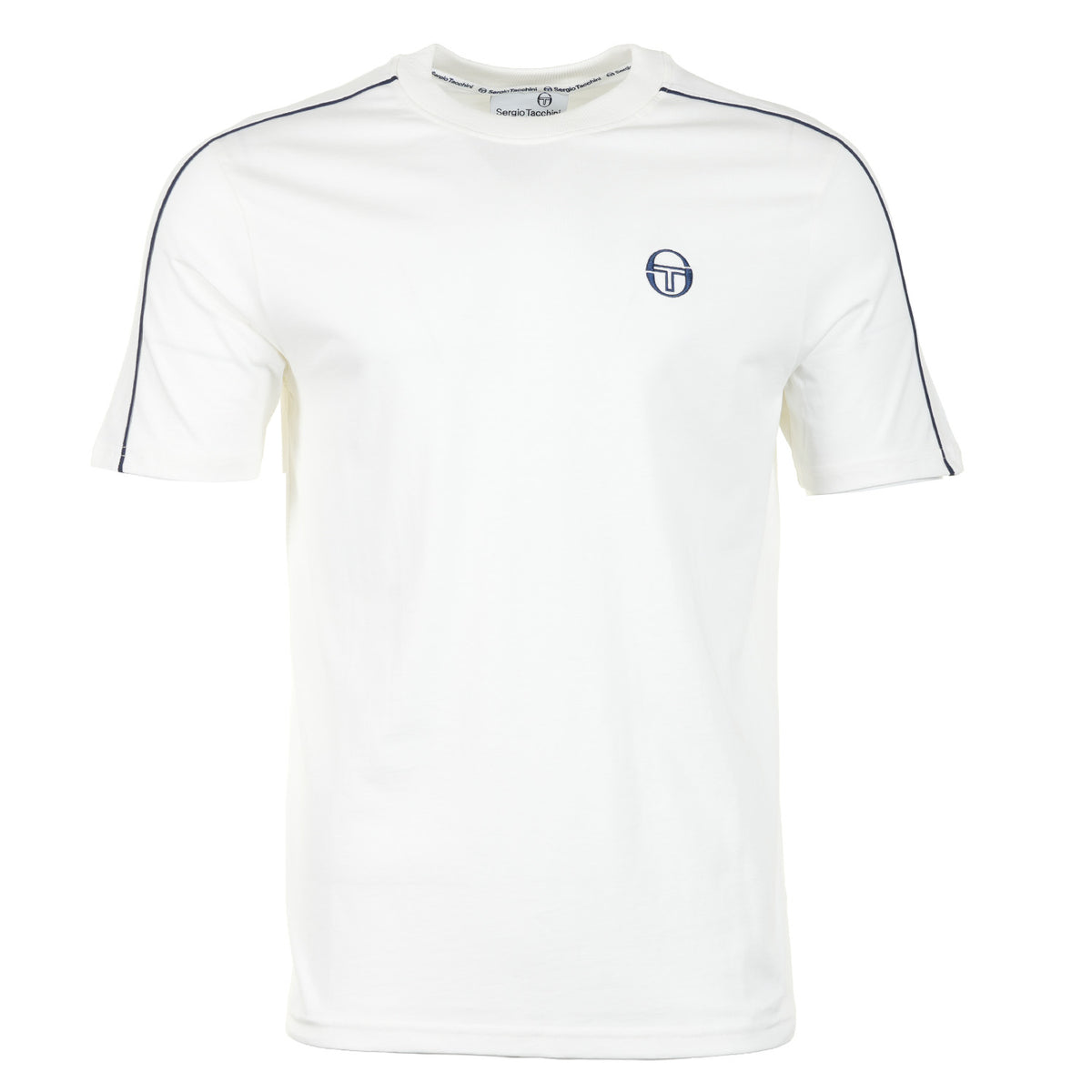 Santis Raised Logo T Shirt Gardenia / Maritime Blue