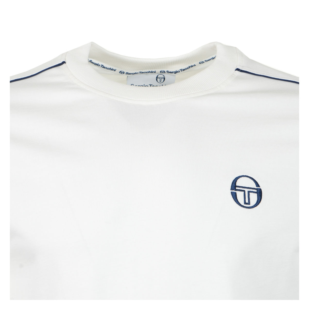 Santis Raised Logo T Shirt Gardenia / Maritime Blue