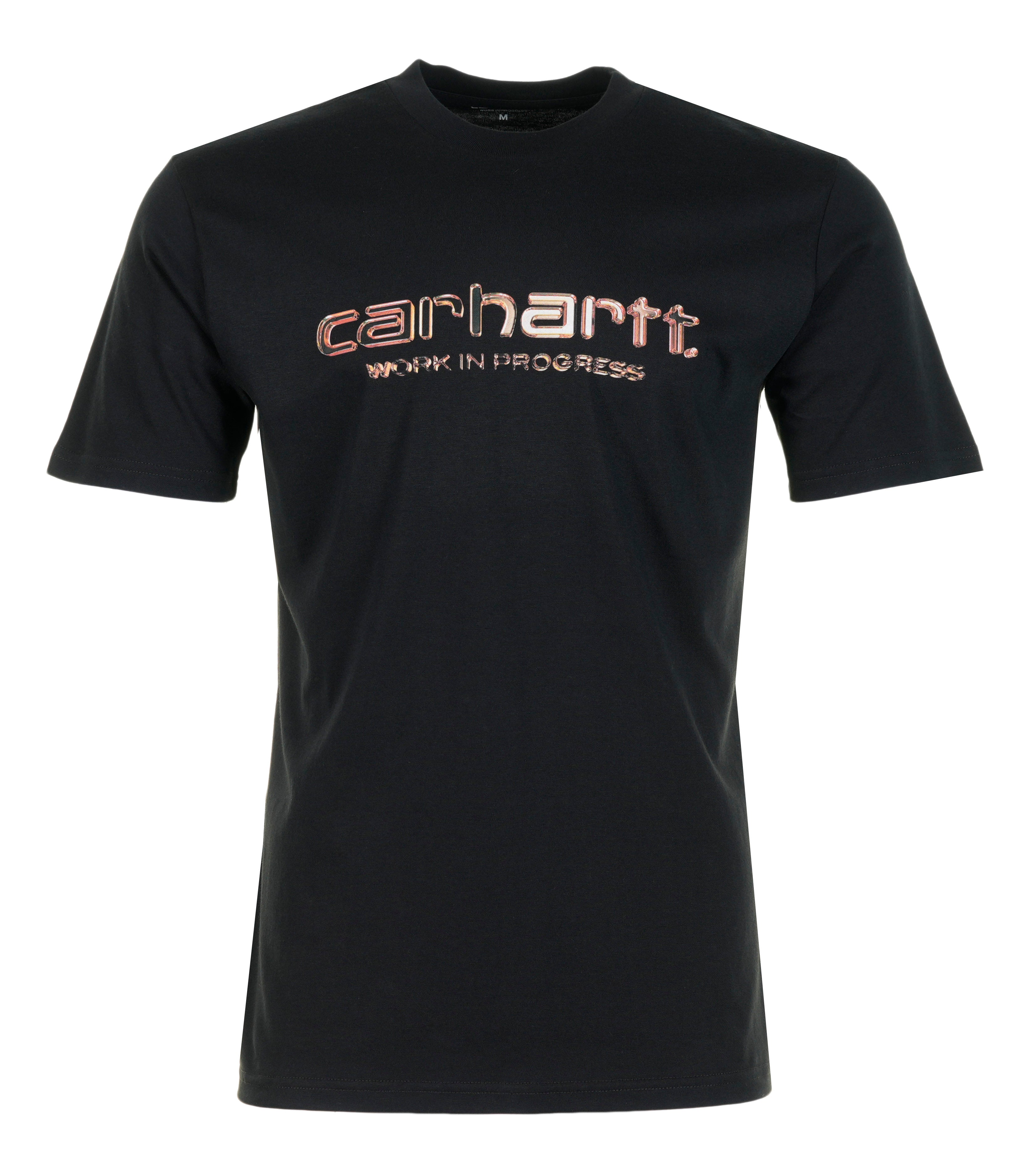 Short Sleeve Solar Chrome Script T Shirt Black