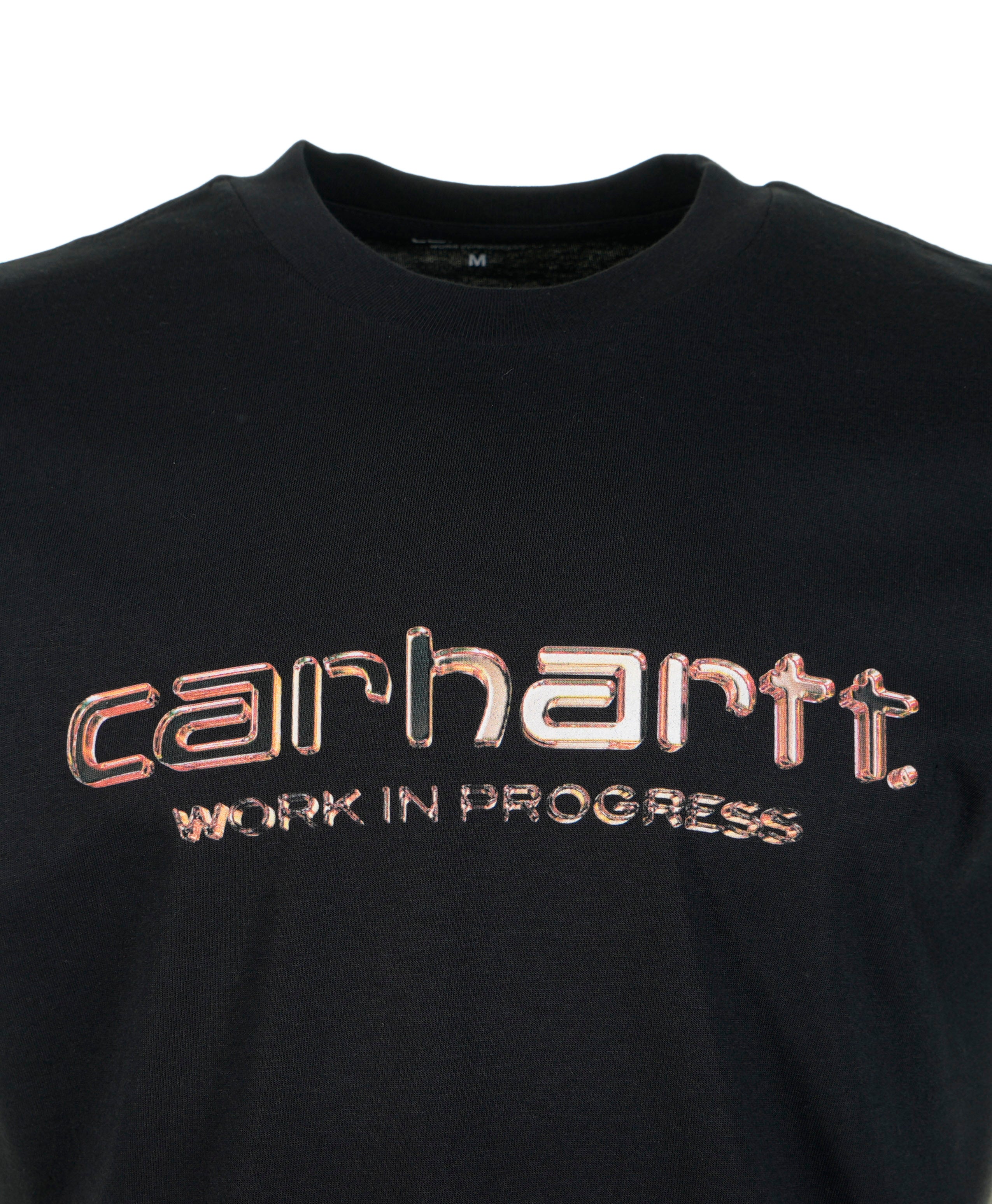 Short Sleeve Solar Chrome Script T Shirt Black