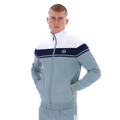 Model wearing Sergio tacchini damarindo track top