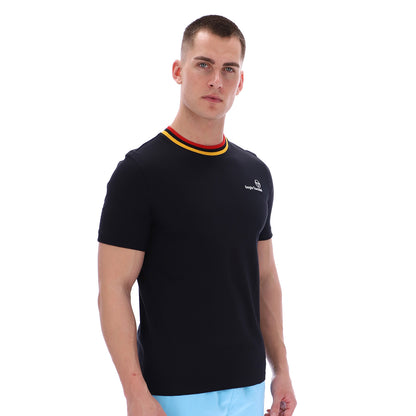 Rainer FC T Shirt Black Old Gold Adrenaline Rush
