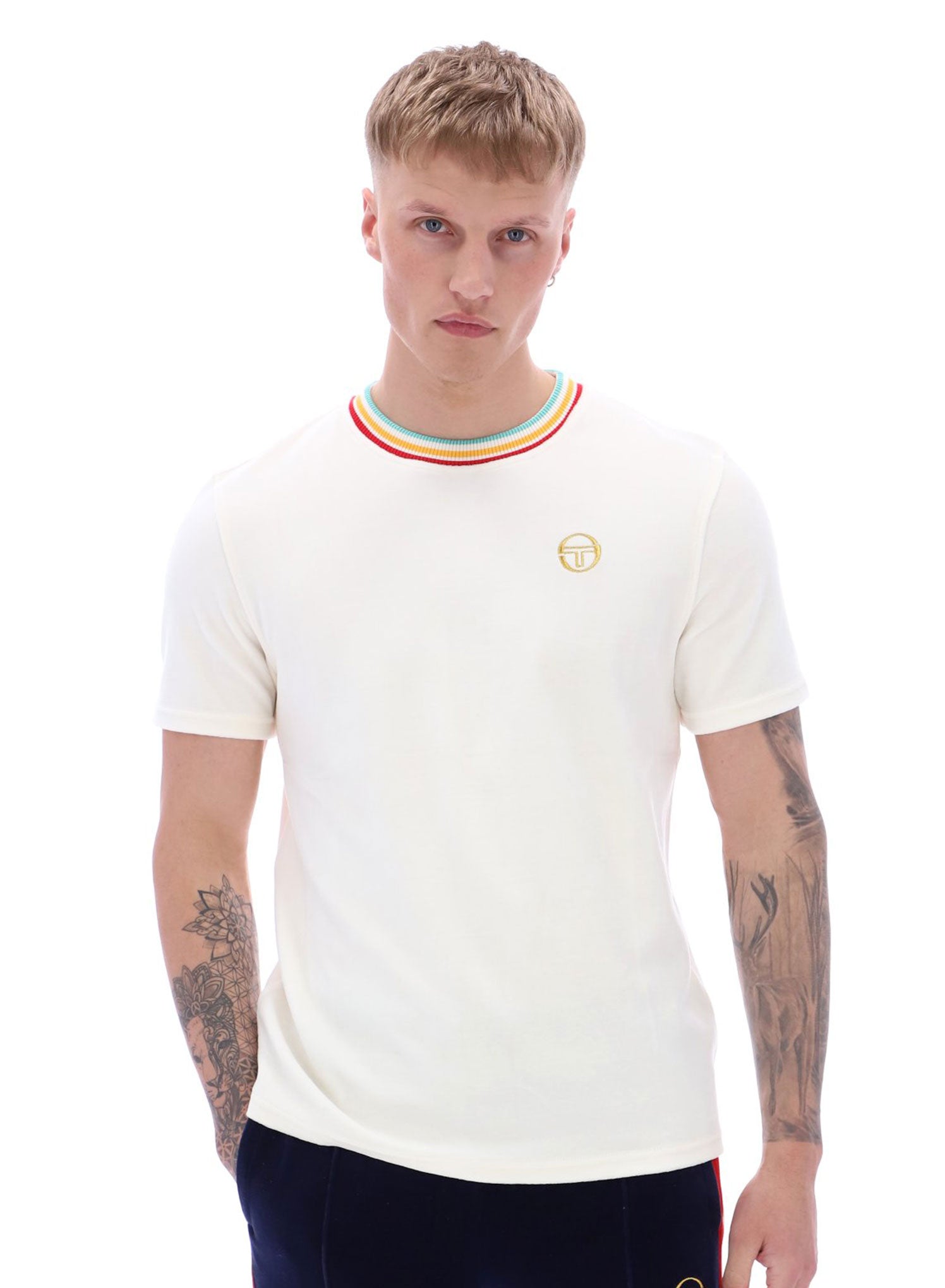 Slice Tee Velour T Shirt Gardenia Gold