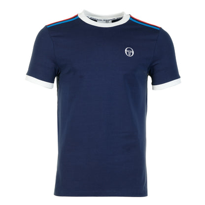 Short Sleeve Triste T Shirt Maritime Blue White