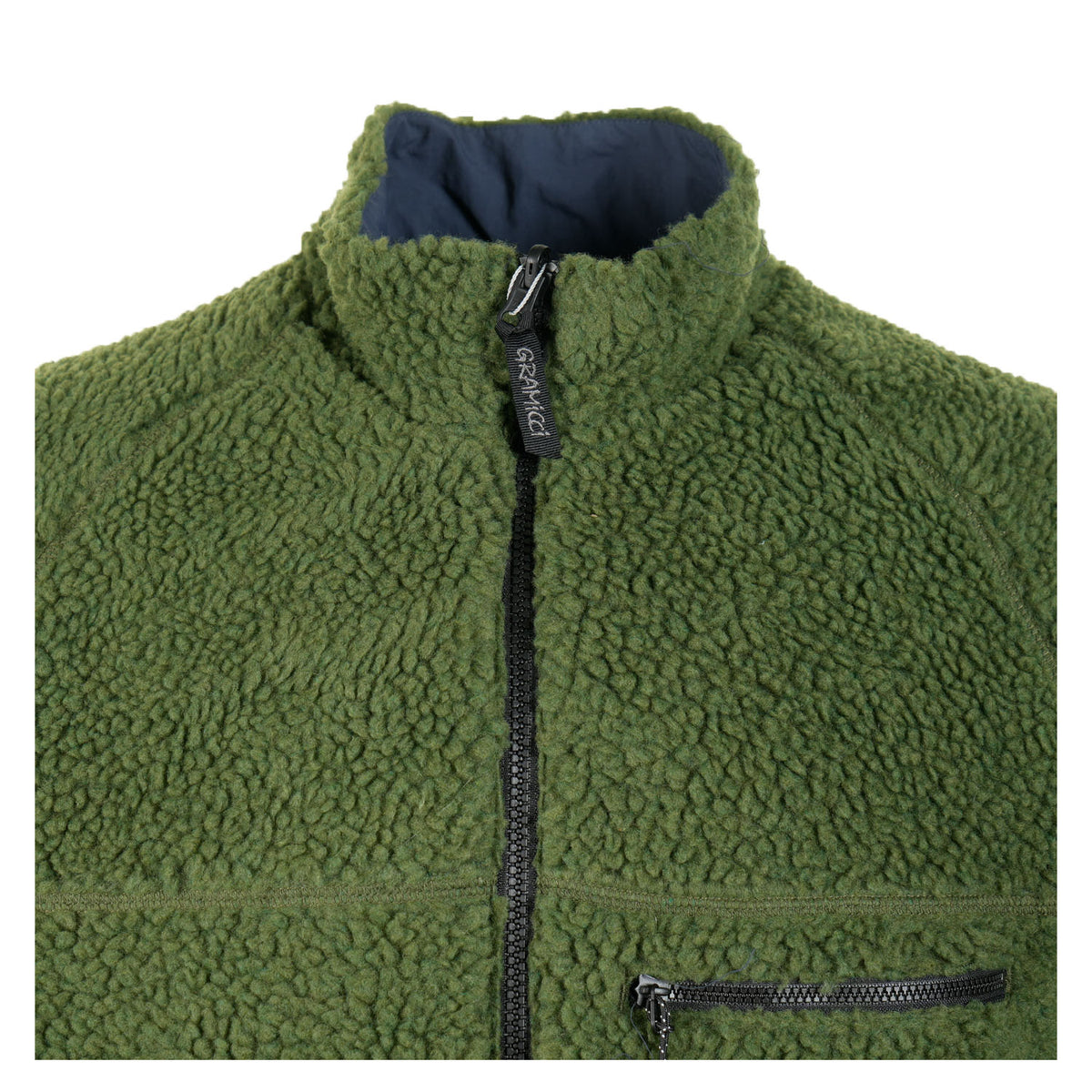 Reversible Sherpa Jacket Olive / Navy