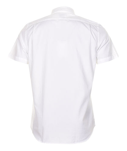 Short Sleeve Tailored Fit Zebra Shirt White