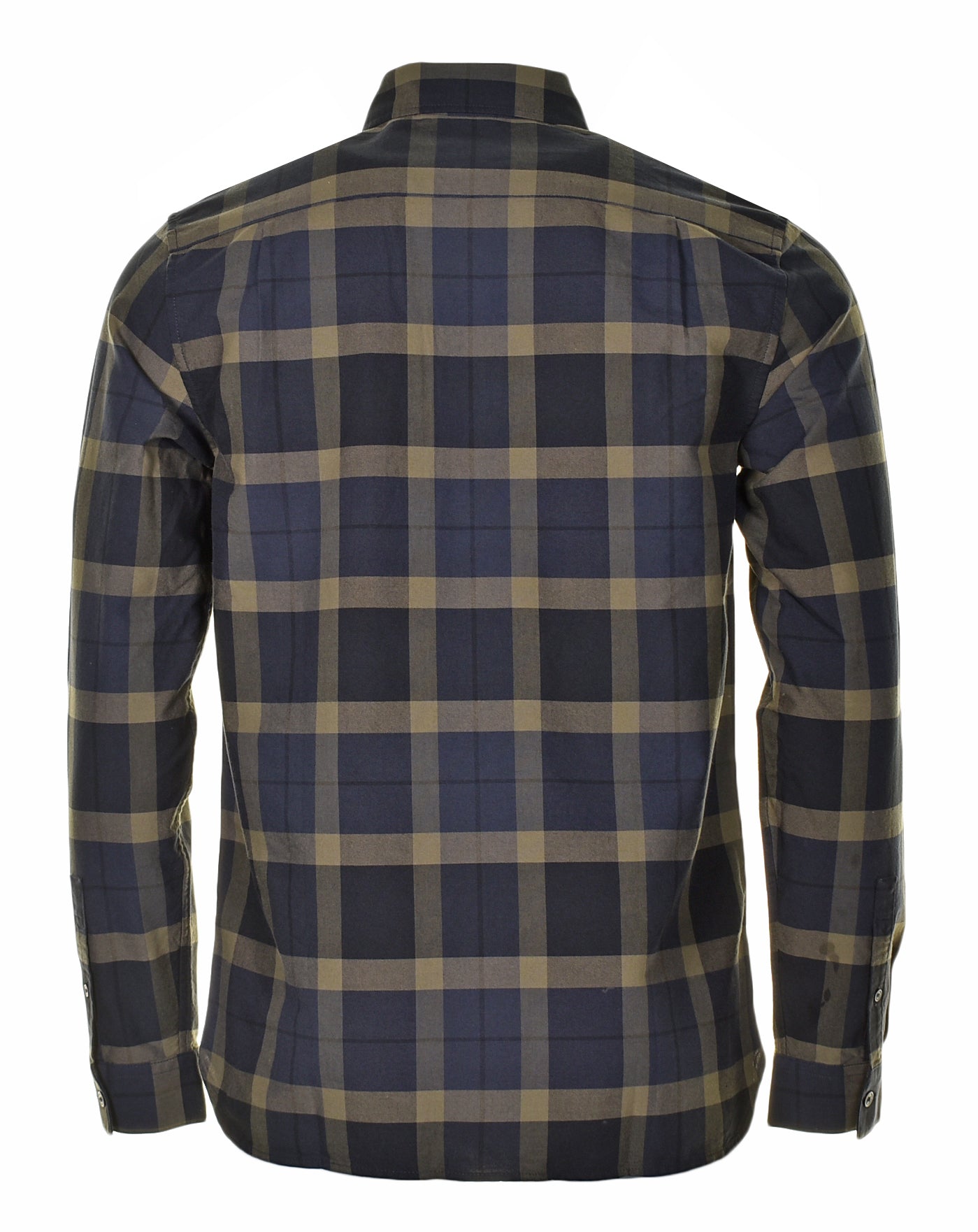 Long Sleeve Tartan Twill Shirt Uniform Green