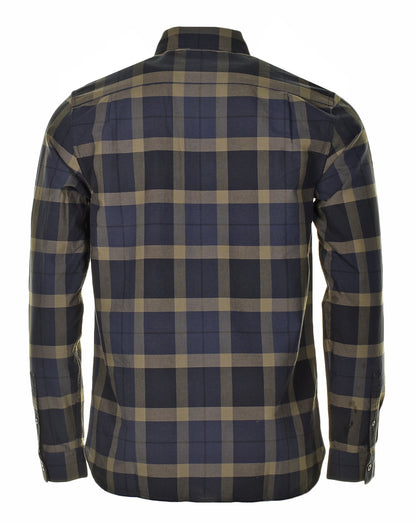 Long Sleeve Tartan Twill Shirt Uniform Green