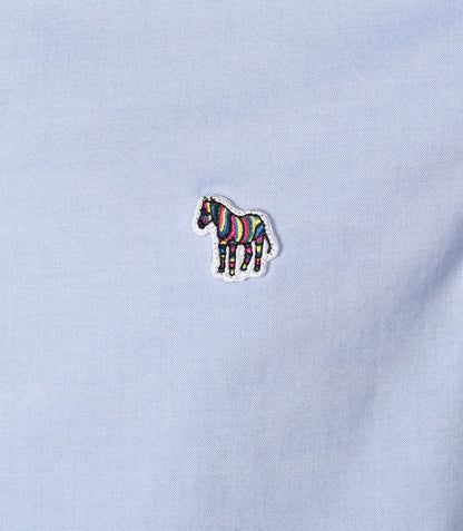 Short Sleeve Casual Fit Zebra Shirt Blue