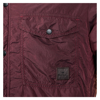 Garment Dyed Nylon Shirt Jacket Burgundy