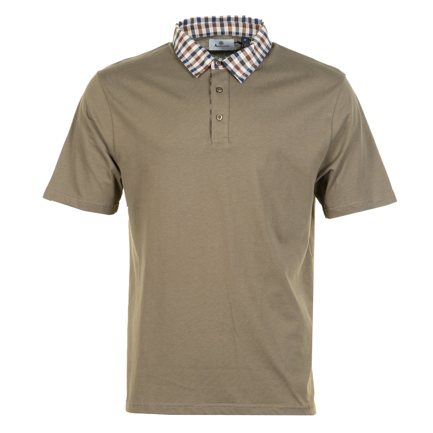 Short Sleeve Club Check Collar Polo Army Green