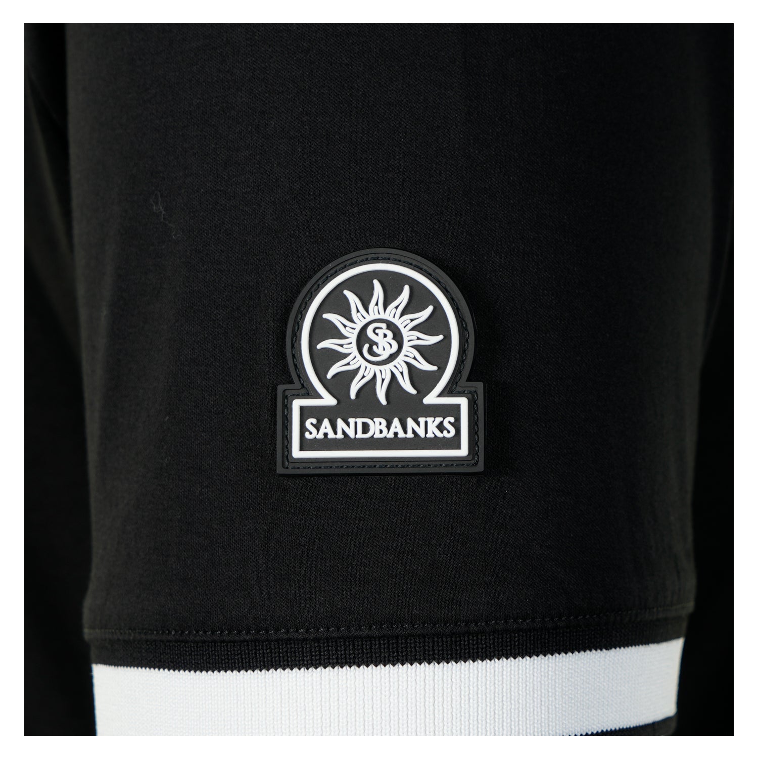 Short Sleeve Silicone Zip Polo Shirt Black