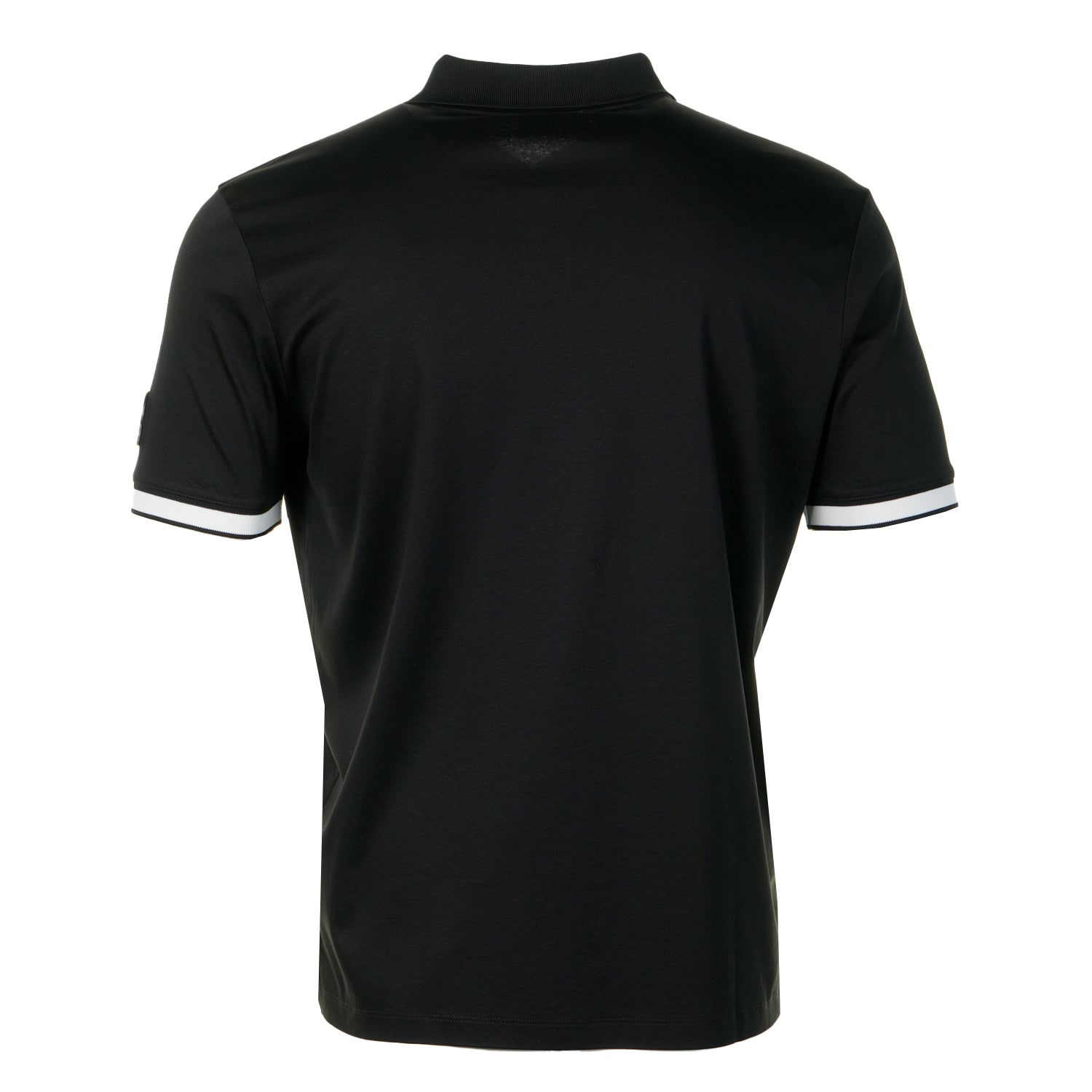 Short Sleeve Silicone Zip Polo Shirt Black