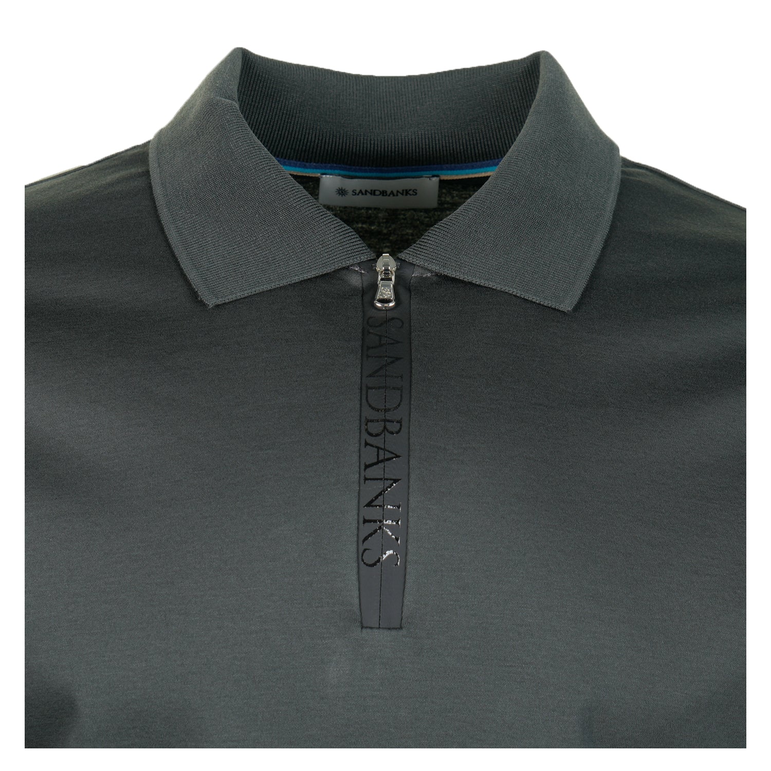 Long Sleeve Silicone Zip Polo Shirt Anthracite