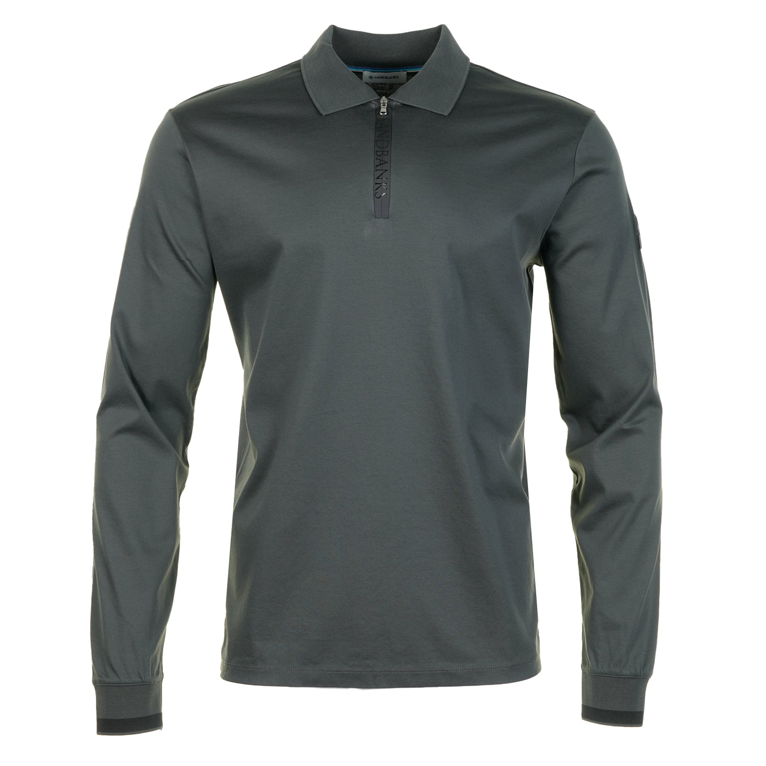 Long Sleeve Silicone Zip Polo Shirt Anthracite