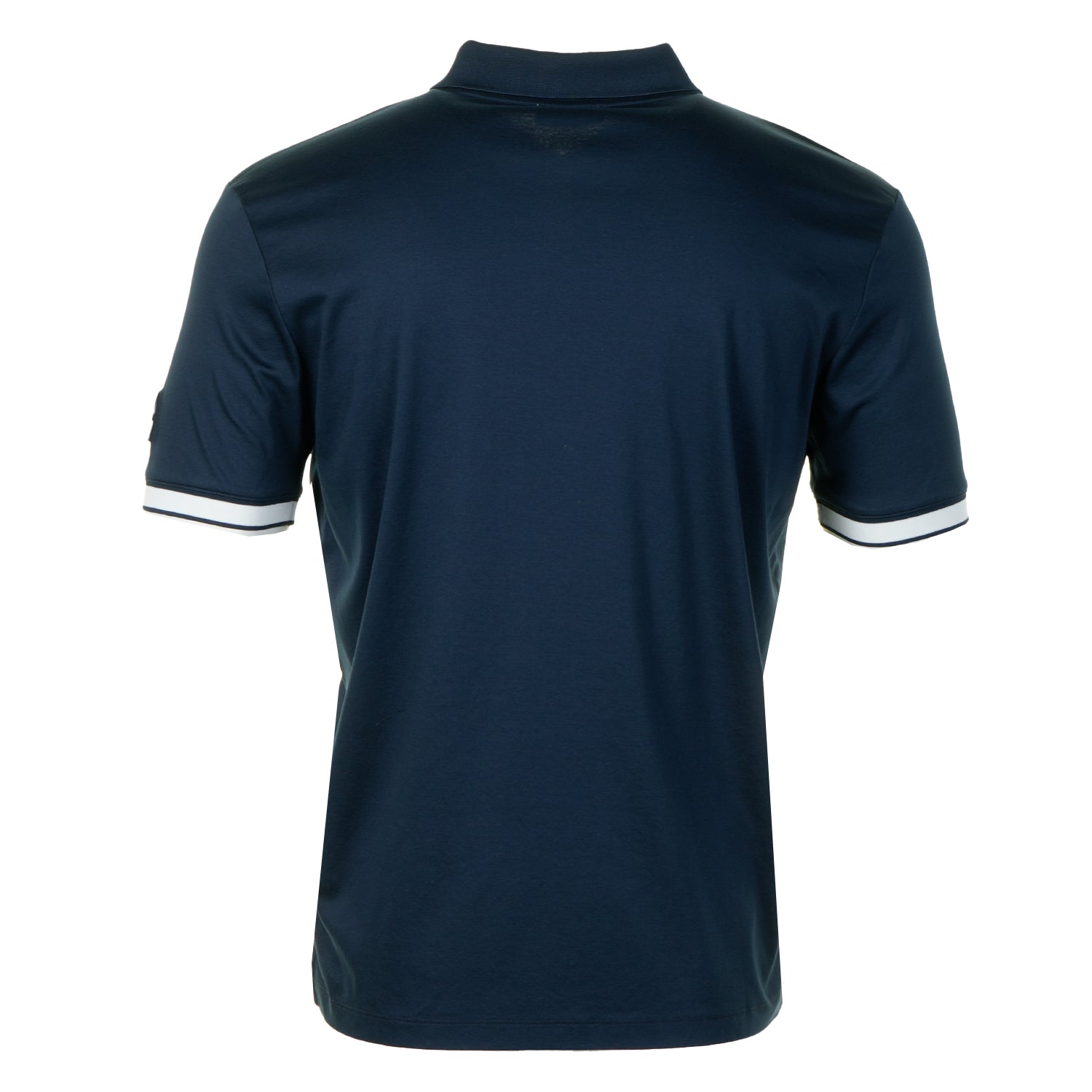 Short Sleeve Silicone Zip Polo Shirt Navy