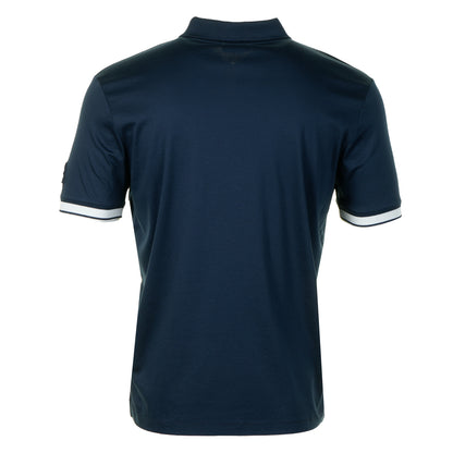 Short Sleeve Silicone Zip Polo Shirt Navy