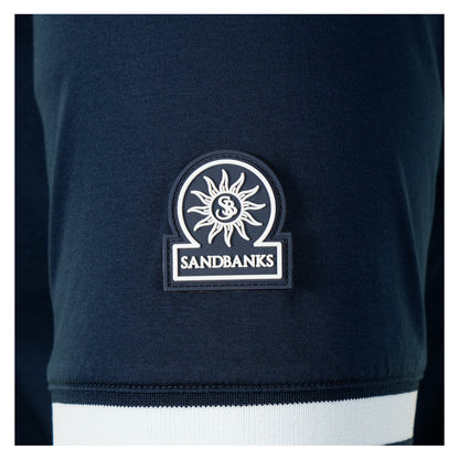 Short Sleeve Silicone Zip Polo Shirt Navy