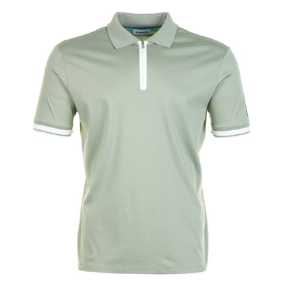 Short Sleeve Silicone Zip Polo Shirt Sage