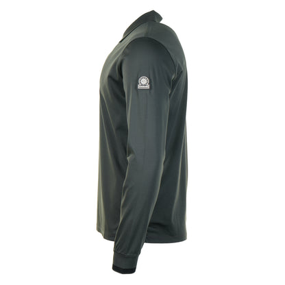 Long Sleeve Silicone Zip Polo Shirt Anthracite