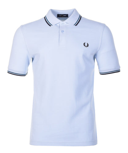 Short Sleeve Twin Tipped Polo Shirt Light Smoke Petrol