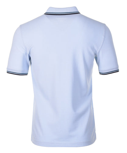 Short Sleeve Twin Tipped Polo Shirt Light Smoke Petrol
