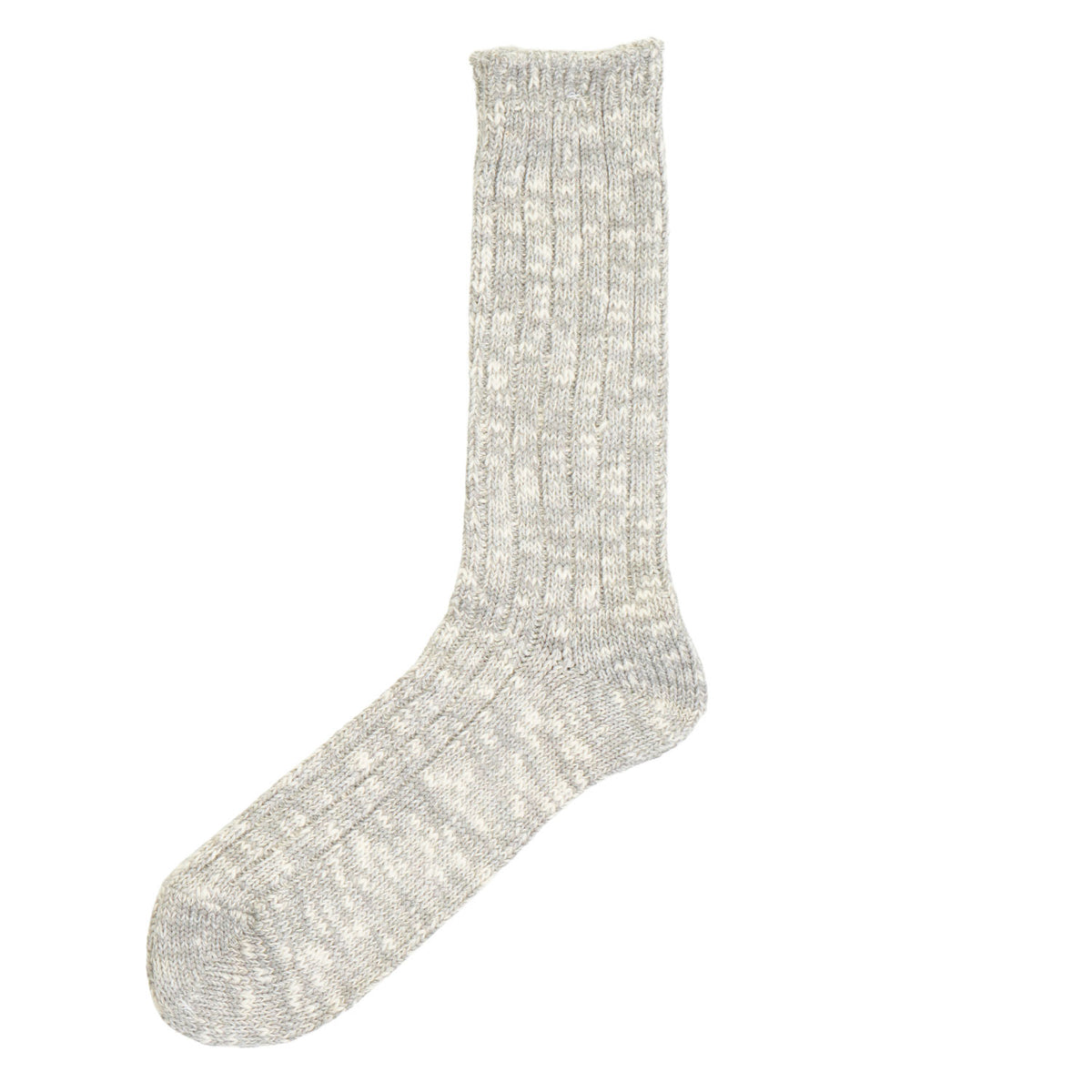 Classic Slub Crew Sock Grey Melange