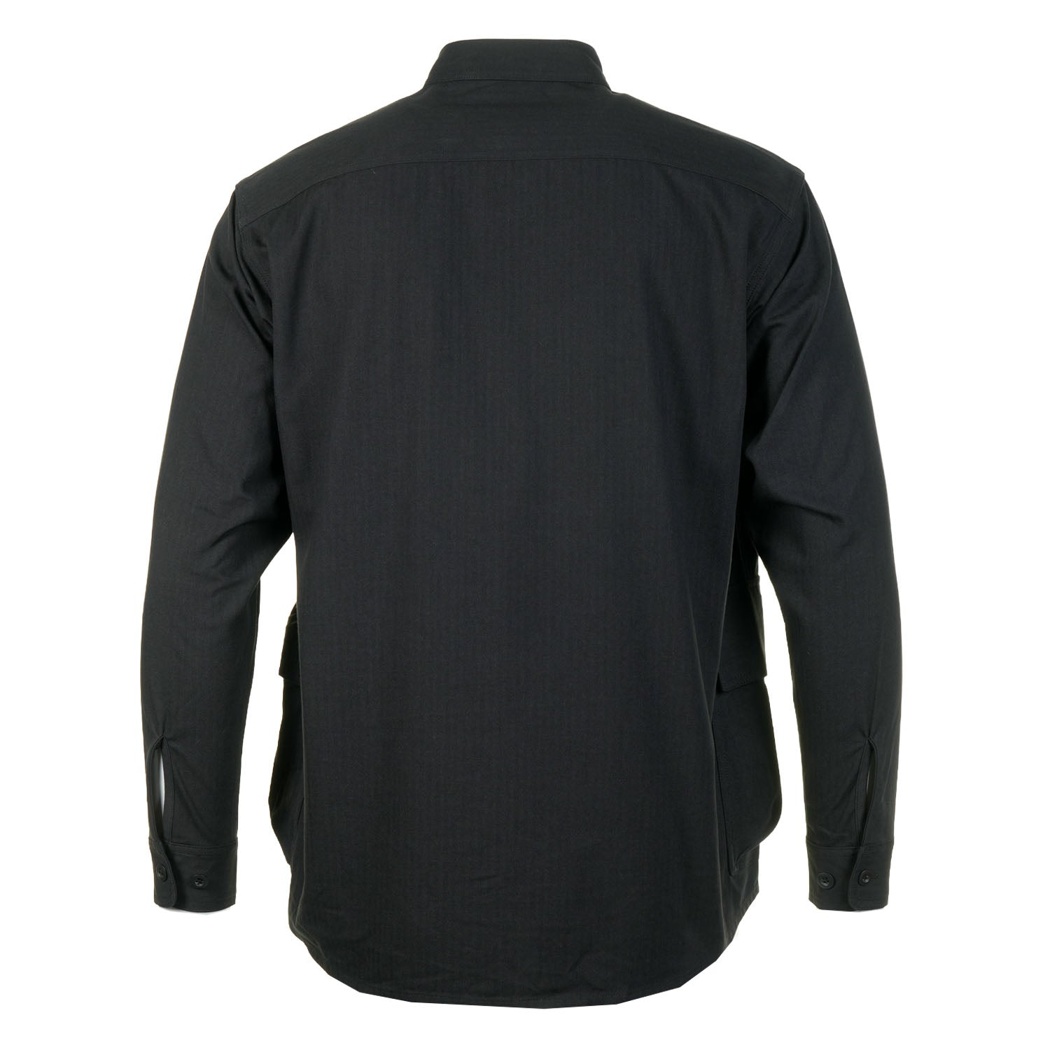 Back of Snow Peak TAKIBI Herringbone Shirt Jacket Black