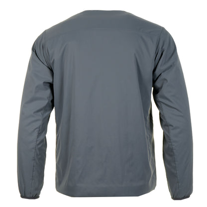 back of Snow Peak Flexible Insulated Cardigan in Charcoal