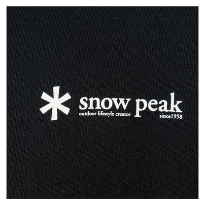 Snow Peak Soft Cotton Relaxed Fit Logo Long Sleeve T Shirt Black