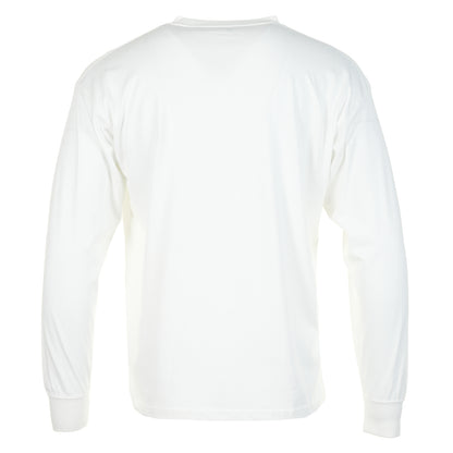 Soft Cotton Relaxed Fit Logo Long Sleeve T Shirt Off White