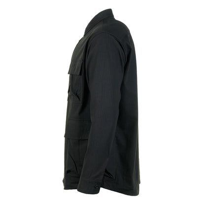 TAKIBI Herringbone Shirt Jacket Black