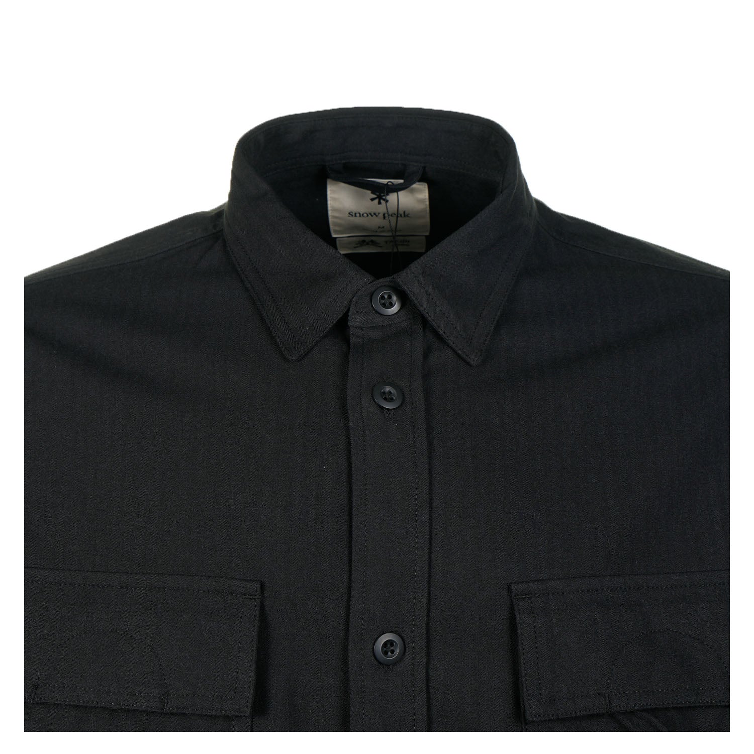 TAKIBI Herringbone Shirt Jacket Black