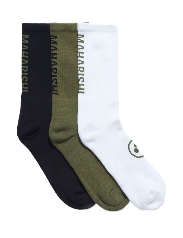 9890 3 Pack Miltype Peace Sports Socks