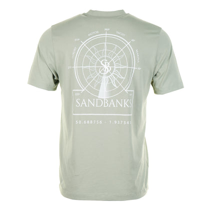 back of sandbanks Sonar T-Shirt in sage