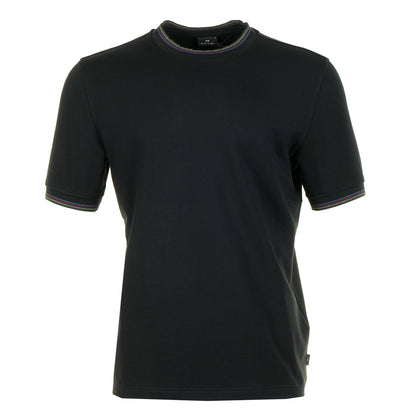 Regular Fit Sport Stripe Short Sleeve T Shirt Black