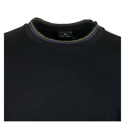 Regular Fit Sport Stripe Short Sleeve T Shirt Black