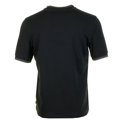 Regular Fit Sport Stripe Short Sleeve T Shirt Black
