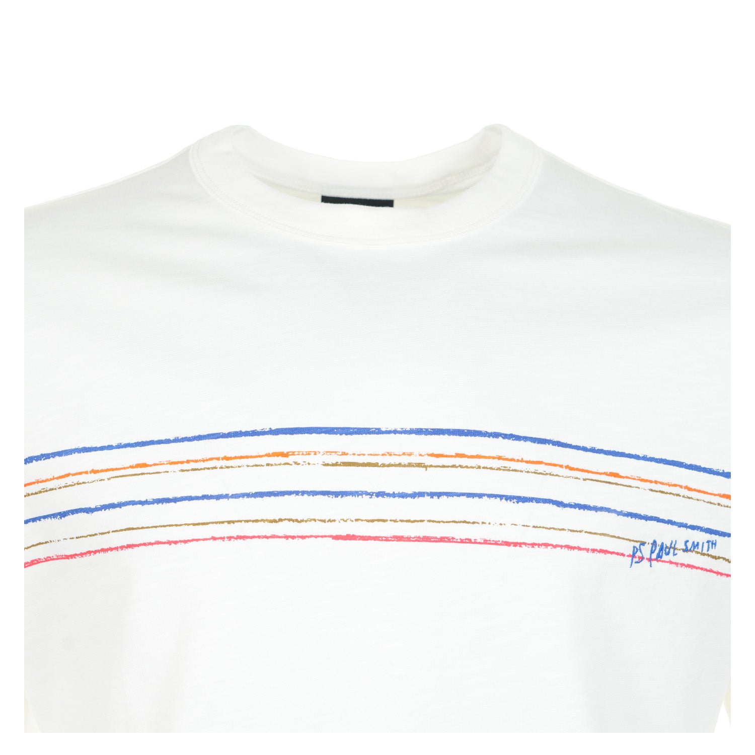 Regular Fit Short Sleeve T Shirt Sport Stripe White
