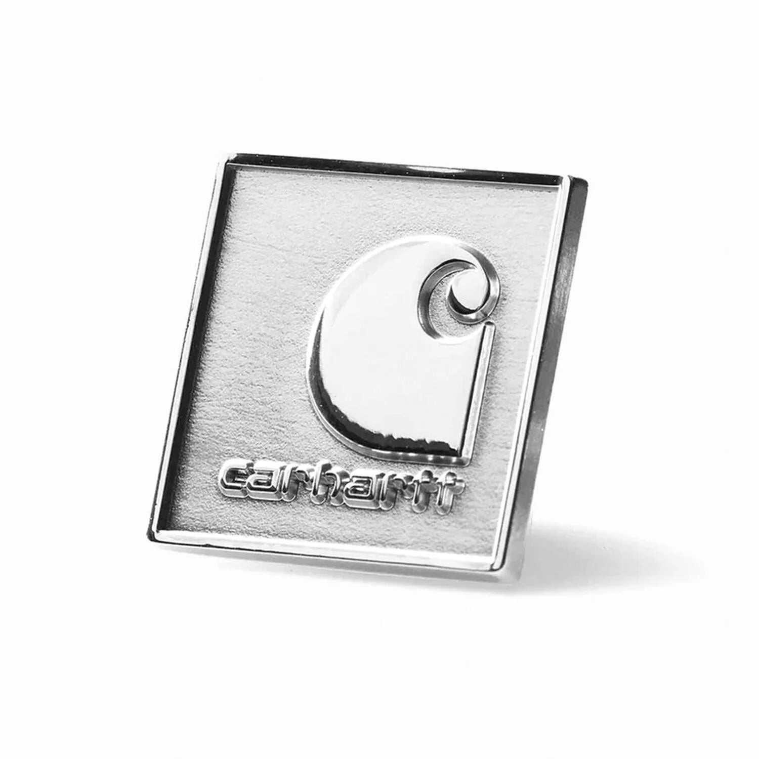 Square Label Pin Silver