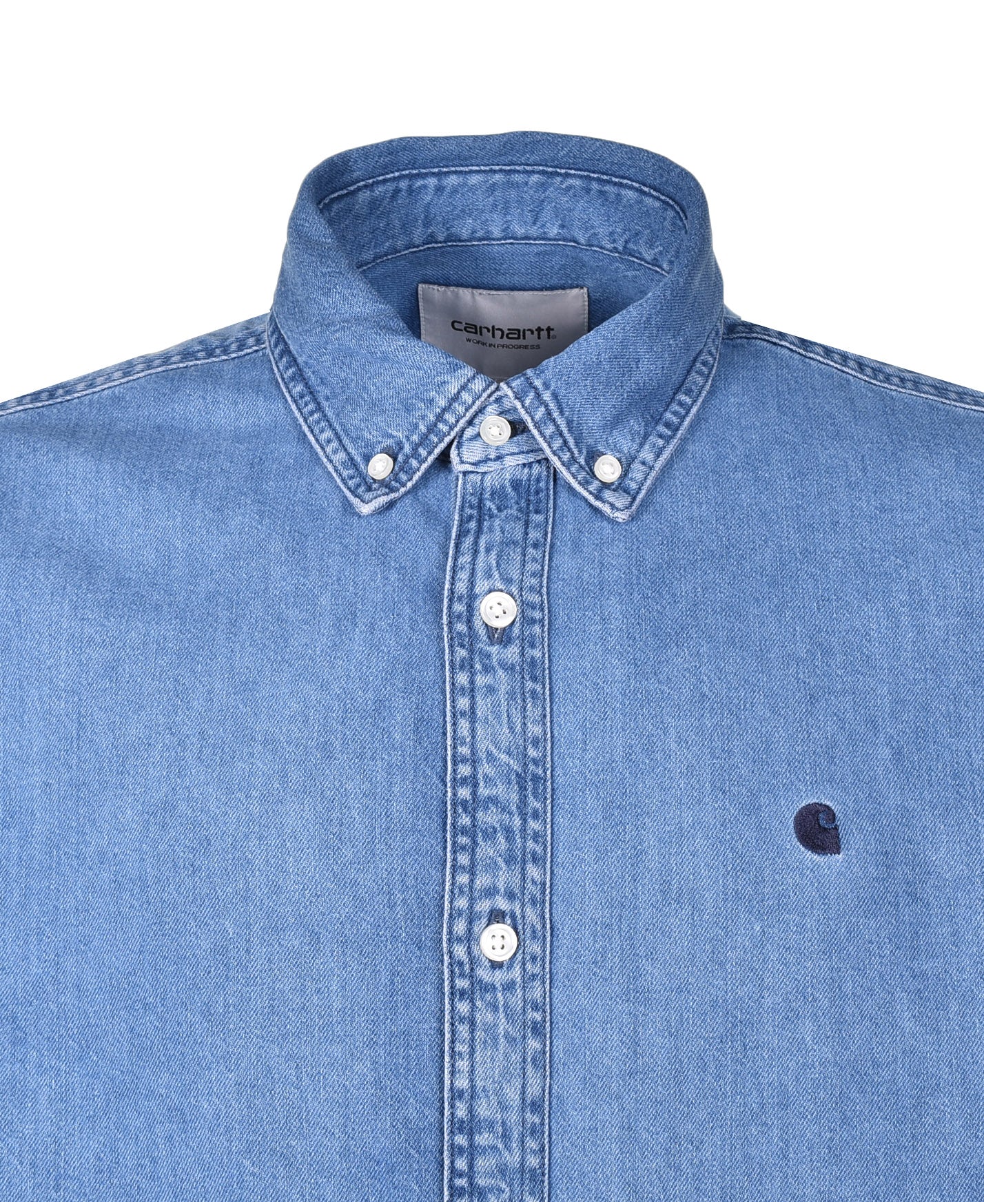 Short Sleeve Lucas Denim Shirt Blue Stone Washed