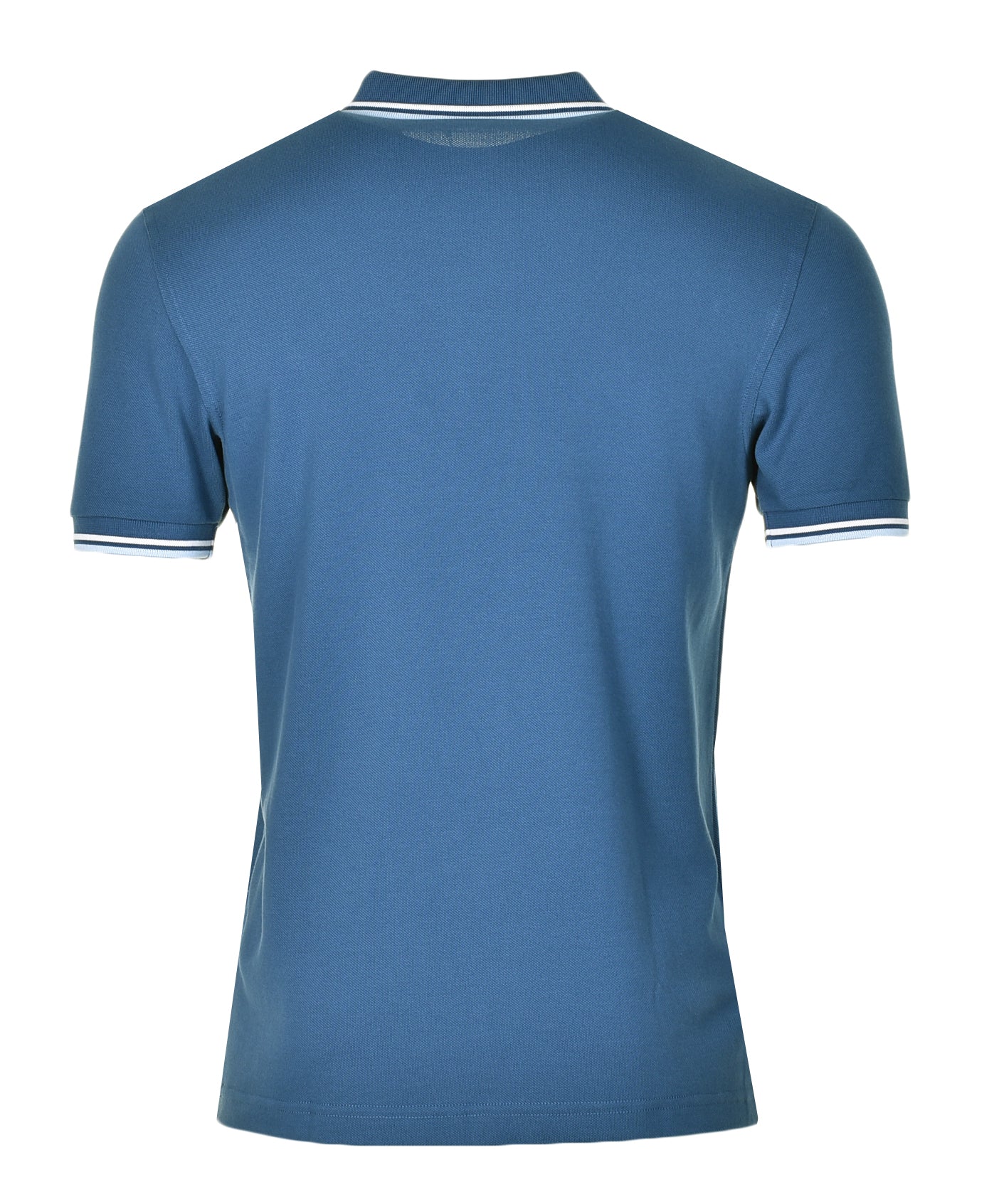 Short Sleeve Twin Tipped Polo Shirt Midnight Blue Ecru Light Ice