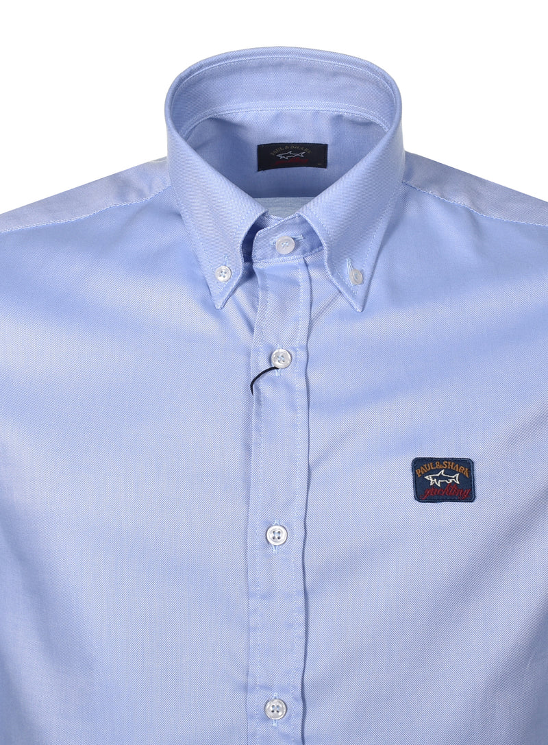 Short Sleeve Badge Oxford Shirt Sky