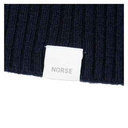 Norse Standard Merino Lambswool Long Sleeve Polo Navy