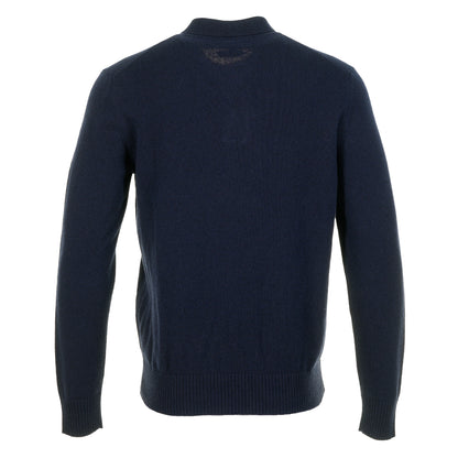Norse Standard Merino Lambswool Long Sleeve Polo Navy